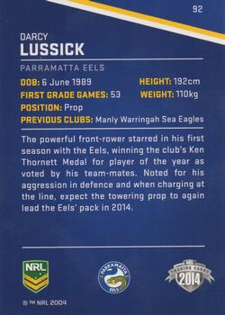 2014 ESP Traders #92 Darcy Lussick Back